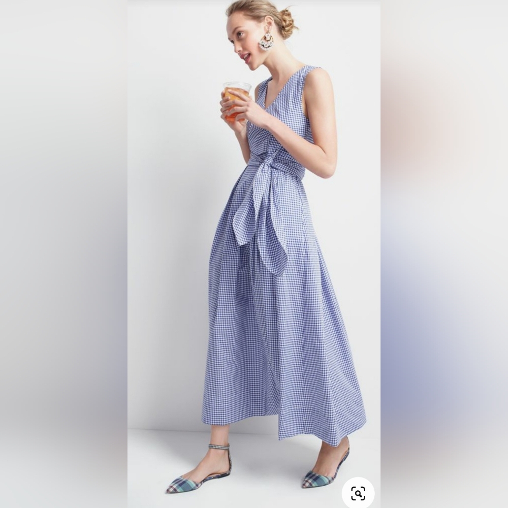 ISO J. Crew Thomas Mason gingham maxi dress